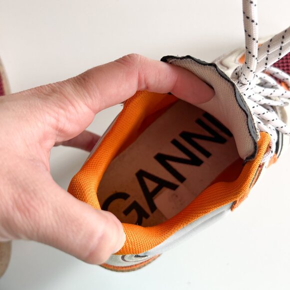 Ganni Sporty Mix Retrp Sneakers Egret EU Size 36 - Picture 8 of 9